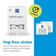 ZEISS Gentle and Thorough Cleaning Anti Fog Lens Cleaner Wipes for Eyeglass, 30 Count