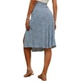 thumbnail image 2 of Jupe Midi Évasée à Fente Latérale Imprimée Bohème Taille Haute Décontractée pour Femme, 2 of 6