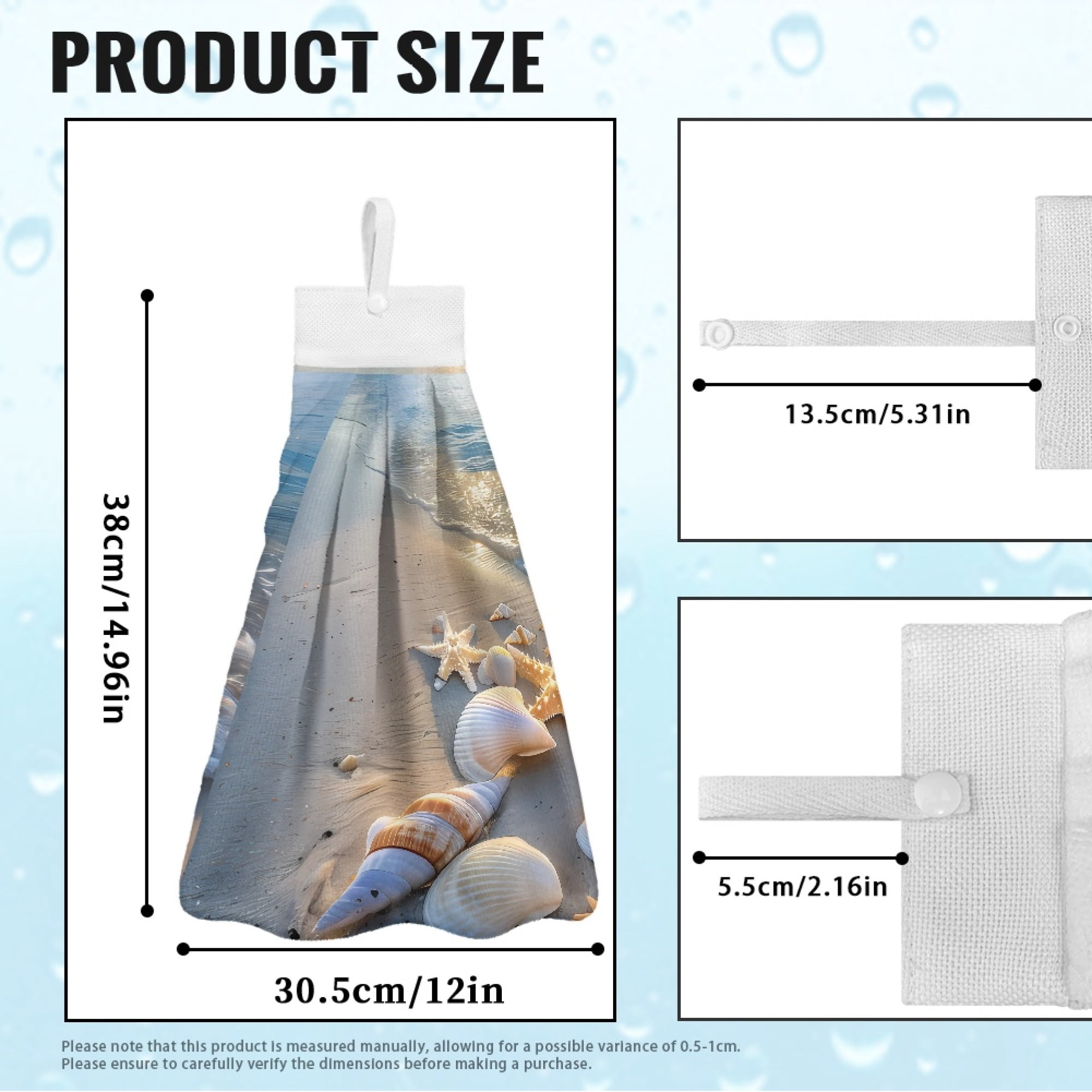 SEANATIVE Starfish Hand Towels for Bathroom Decorative Set of 3 Shell Fast Drying Hand Towels with Hanging Loops Kitchen Tie Towels Lightweight Fingertip Towel Home Decoration