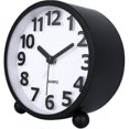 thumbnail image 3 of Silent Analog Alarm Clock,Black Metal Large 3D Digits,Non Ticking Table Clock with Night Light Bedside Alarm Clock 10.8cm, 3 of 4
