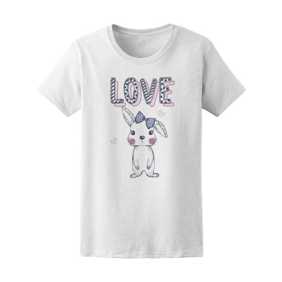 Cute Rabbit Love Word. Tee Women's -Image by Shutterstock