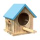 thumbnail image 2 of Casita y comedero para pájaros de madera maciza para jardín exterior | Nido resistente a la lluvia y a la intemperie | Refugio cálido para pájaros pequeños, colgante o montado, 2 of 6