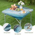 thumbnail image 4 of Blue Gold Marble Pattern Square Fitted Tablecloth with Elastic Edge,Square Table Cover,Washable Elastic Table Cover for Home Kitchen Party Decor 36"x36", 4 of 6