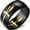 Black7, variant on 1pc Stainless Steel Unique Boho 2-Tone Black and Golden Ankh Cross Symbol Ring for Men - Egyptian-Inspired Wedding Band, Hypoallergenic and Comfortable to Wear, Durable Construction,Black8