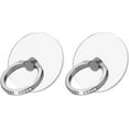 thumbnail image 1 of SHENMO 2 Pieces Glitter Mobile Phone Ring, 360° Rotation Transparent Diamond Phone Ring Smartphone Ring Compatible with Smartphone and Phone Case (Silver), 1 of 5