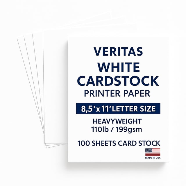 Papel para impresora Veritas, cartulina blanca, 199 g/m², 100 hojas