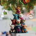 thumbnail image 7 of Dserhfy Highland Cow Christmas Ornament 2D Acrylic Christmas Car Ornaments Festive Themed Hanging Decor for Rearview Mirror Tree & Holiday Home Display, 7 of 7
