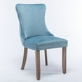 thumbnail image 6 of Dining Chairs, Set of 2, Modern Side Chairs with Nailhead Trim, Button Tufted Fabric Upholstered Dining Chairs, Kitchen Chairs with Solid Wood Legs and Padded Seat, Light Blue, L0349, 6 of 10