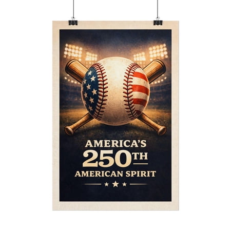 Vintage Baseball America 250th Anniversary Tribute Sports Wall Art Unframed Paper Print