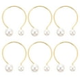 thumbnail image 1 of MasteelfCA 6pcs Napkin Buckle Metal Napkin Ring Pearl Napkin Circle Table Setting Supply, 1 of 7