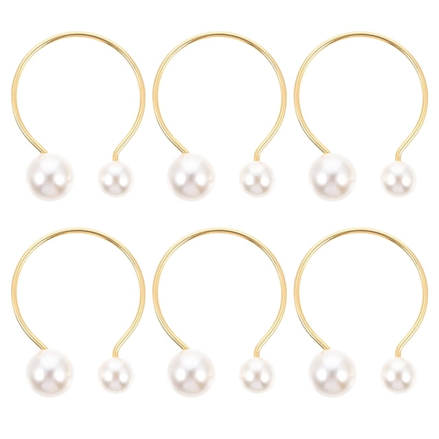 MasteelfCA 6 Pcs Boucle de Serviette en Métal Anneau de Serviette Perle Cercle Ensemble de Table