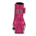 thumbnail image 5 of FSJ Women Stylish Pointed Toe Side Zipper Ankle Boots Chunky Mid Heel Double Metal Buckle Strap Studded Short Booties Date Shoes Size 6 Pink, 5 of 5