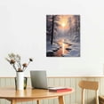 thumbnail image 2 of Nawypu  Christmas Canvas Wall Art,Snow Forest Sunrise On A River Picture Prints Artwork, Home Decor for Gift 16x20 inch, 2 of 4