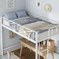 thumbnail image 4 of Heavy Duty Twin Loft Bed with Safety Guard Rails, Space Saving Steel Loft Bed with Metal Slats Support, No Box Spring Needed, Easy Assembly, White Gray or Black, 4 of 6