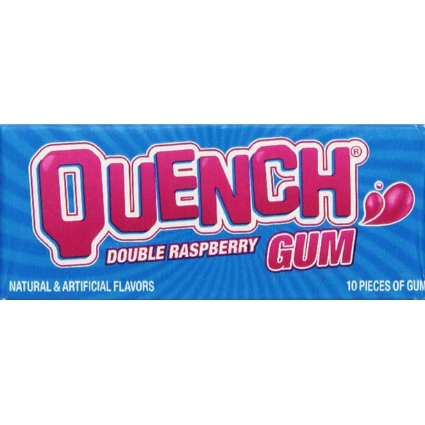 Quench Gum, Double Raspberry, 10 Count, (12 Pack) NEW