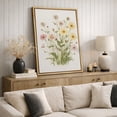 thumbnail image 4 of Framed Canvas Print Wildflower Wall Art Botanical Decorative for Living Room Bedroom - 24"x36" NATURAL, 4 of 8