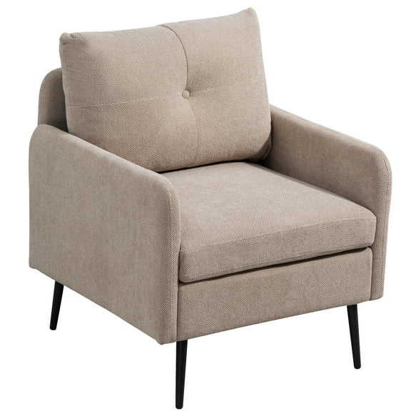 Xukmct Modern Chenille Accent Chair Reading Chair with Metal Legs, Upholstered Club Chair Armchair for Living Room, Office, Bedroom, Dining Room, Coffee