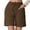 Coffee, variant on Women'S Shorts High Waist Elastic Waistband Pockets Breathable Plus Size Shorts for Women,Green,XL