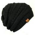 thumbnail image 5 of Wrapables® Plaid Print Long Winter Warm Scarf and Beanie Hat Set, Navy / Wine + Black Beanie, 5 of 7