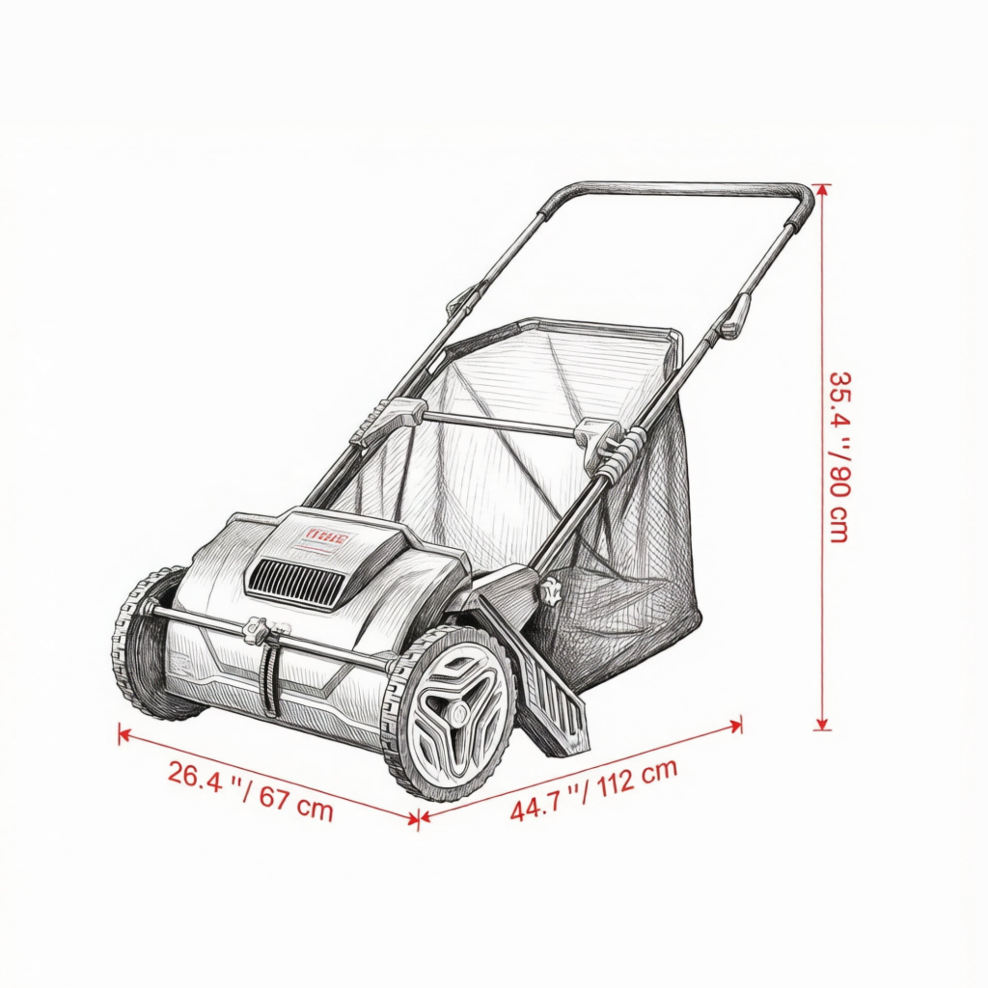 21" Push Lawn Sweeper with 2 Brushes, Heavy Duty Steel & Plastic Wheels, 3.5 cu.ft Leaf Collector
