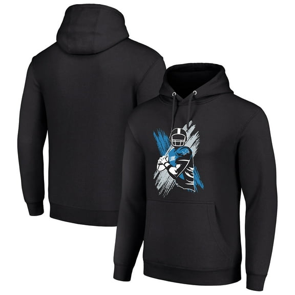 Men's Starter Black Detroit Lions Player X Fleece Pullover Hoodie