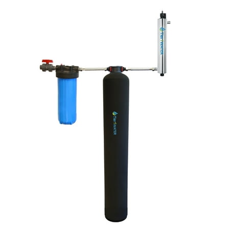 Tier1 Whole House Carbon and KDF Water Filter System with UV Water Purification for 3-6 Bathrooms - For Well Water