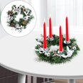 thumbnail image 1 of Candelabro de Corona Artificial, Soporte de Adviento de Navidad, Candelabro de Arco, Bola Decorativa para Mesa, Mesa de Pascua, Boda Plata Macarena Candelabro de guirnalda, 1 of 7