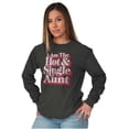 thumbnail image 3 of Single Cool Cute Funny Auntie Aunt Women's Long Sleeve T Shirt Brisco Brands S, 3 of 6