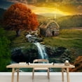 thumbnail image 3 of wall26 - Beautiful Nature Scene with Cottage in The Mountains Near a Stream. - Removable Wall Mural | Self-Adhesive Large Wallpaper - 66x96 inches, 3 of 6