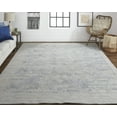 thumbnail image 2 of Feizy Elias Modern Abstract, Gray/Blue, 3'6" x 5'6" Accent Rug Sheen Fade Resistant Handmade Casual Geometric Design Carpet for Living Dining Bed Room, 2 of 8