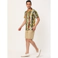 thumbnail image 4 of Lars Amadeus Camisas de bloque de color con cierre de botones y mangas cortas con estampado de rayas de verano para hombre Multicolor M, 4 of 6