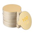 thumbnail image 1 of Uxcell 100 Pcs Round Cake Board with Tab, 1.97 Inch Round Cupcake Base Small Cake Plates for Dessert Cupcake Display Parties Weddings Birthdays, Gold Tone, 1 of 6