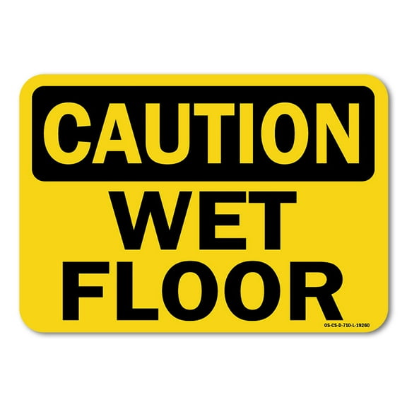 OSHA Caution Decal - Wet Floor | Decal | Protect Your Business, Work Site, Warehouse & Shop Area |  Made in the USA