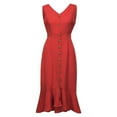 thumbnail image 4 of CEHVOM Robe Sans Manches à Col en V pour Femmes Printemps et Été, Taille Unique, Dos Fermé, 4 of 8