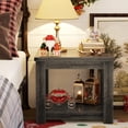 thumbnail image 4 of Homieasy 20-Inch Square Farmhouse End Table with Storage Shelf - Industrial Style for Bedroom & Living Room,Gray Oak, 4 of 6