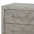 thumbnail image 4 of Wooden Nightstand with Inlaid Pattern and 2 Drawers, Weathered Brown- Saltoro Sherpi, 4 of 4