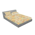 thumbnail image 2 of Ambesonne Flower Fitted Sheet & Pillow Sham Set, Old Vintage Ivy Lilacs, Full, Multicolor, 2 of 2