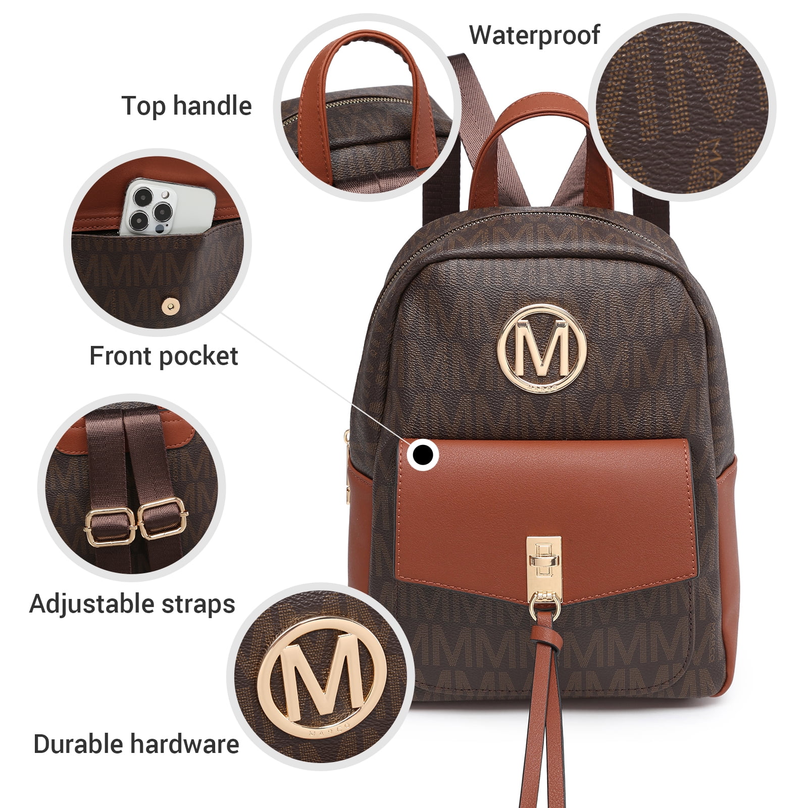 MKP Mini Backpack Purse for Women Fashion Cute Small  display picture 2