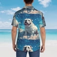 thumbnail image 4 of Balery Starry Sky Cloud Bulldog Camisas hawaianas de manga corta para hombre, camisas playeras de corte holgado, camisas de vacaciones con botones,Medium, 4 of 7
