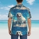 thumbnail image 4 of Balery Starry Sky Cloud Bulldog Camisas hawaianas de manga corta para hombre, camisas playeras de corte holgado, camisas de vacaciones con botones,Medium, 4 of 7