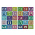 thumbnail image 3 of Cartoon Activity Cutting Board, Colorful English Alphabet Blocks Balloon Letter Design, Decorative Tempered Glass Cutting and Serving Board, Small Size, Multicolor, by Ambesonne, 3 of 5