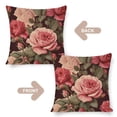 thumbnail image 3 of Pillowcase Vintage Elegant Popular Rose Floral Outdoor Square Pillow Cushion Cases Pink Rose Flowers Leaf Shabby Chic Beige Pink Throw Pillow 16"x16" Home Sofa Decor Pillowcase, 3 of 7