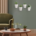 thumbnail image 5 of Esterno Wall Mounted Planter Rings w/ Pots (8-Piece Set); White Metal Plant Holders and Mini Clay Pots, 5 of 9