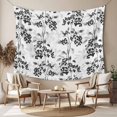 thumbnail image 2 of Black Gray Fruit Tapestry for Bedroom Wall Hanging Tapestry, Vintage Plant Nature Botanical Flower Ceiling Backdrop Tapestries Poster Blanket Wall Decor for Teens Room Living Room Dorm 59" x 90", 2 of 8