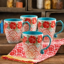 The Pioneer Woman Vintage Floral 4-Piece Mug Set