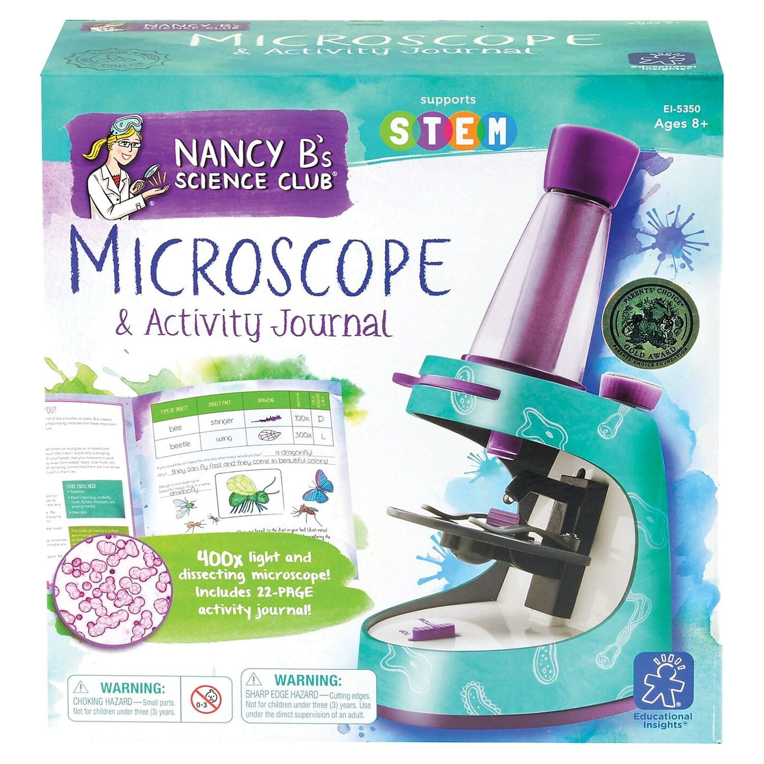 Nancy Bs Science Club Microscope & Activity Journal, STEM Set for Kids Ages 8 and up