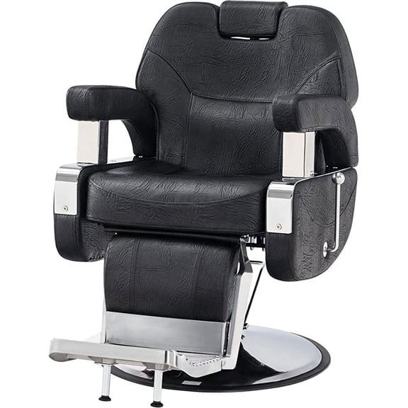 BarberPub Hydraulic Recline Barber Chair All Purpose Salon Beauty Spa Swivel Styling Chair Black 9206