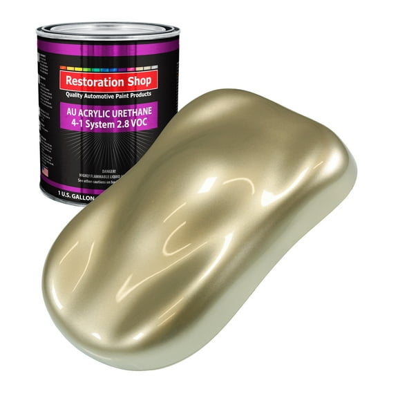 Restoration Shop Champagne Gold Metallic Acrylic Urethane Auto Paint - Gallon Paint Color Only, Single Stage High Gloss