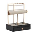 thumbnail image 1 of Organizador de exhibición de joyas, soporte para collares, estante de exhibición con caja de almacenamiento con cajón para Negro, 1 of 4