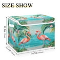 thumbnail image 3 of Ryvnso Flamingo Tropical Palm Tree Sea Large Lidded Foldable Storage Baskets Cubes Boxes Lids Bin for Home, 3 of 7